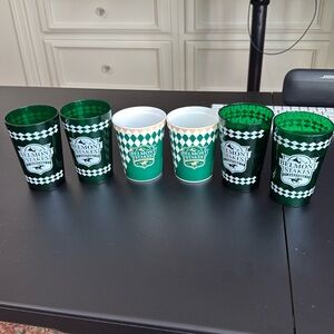 6 Belmont Stakes Horse Racing Festival Drinking Glasses 2024. Winners on back/2
